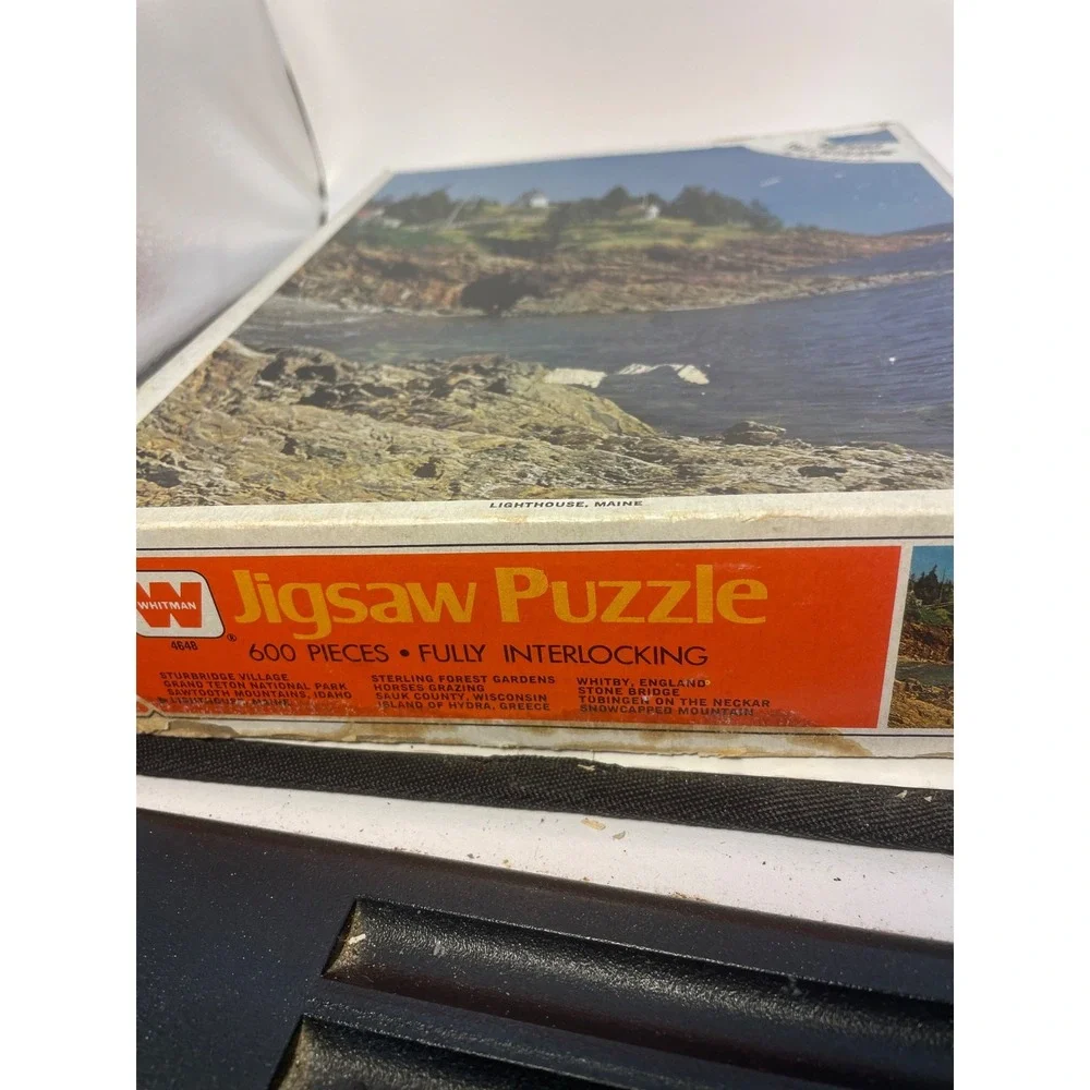 Vtg Whitman Puzzle 600 pieces lighthouse Maine 16x 20